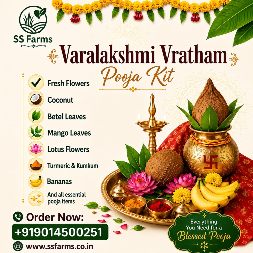 Varalakshmi Vratham Pooja Samagri complete pooja items list with Goddess Lakshmi