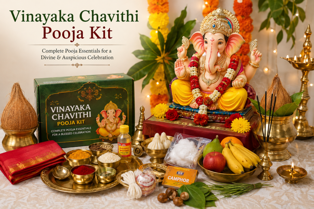 Complete Vinayaka Chavithi Pooja Kit with traditional Ganesh Chaturthi pooja essentials from SS Farms