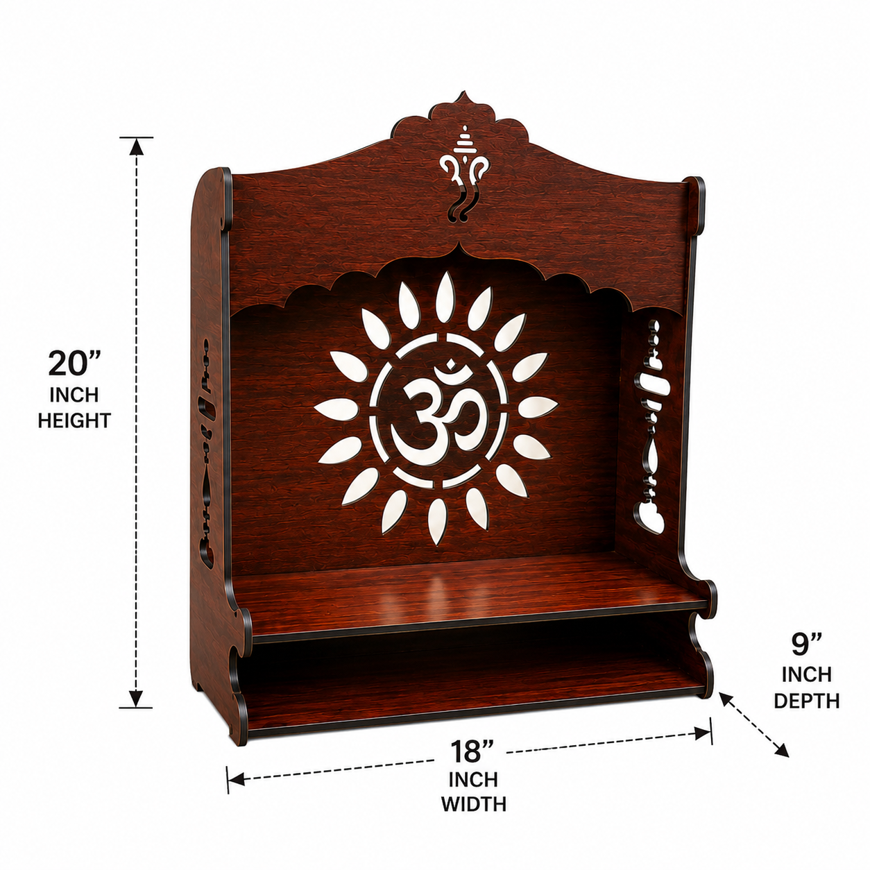 Wooden Pooja Mandir for Home – 20 Inch